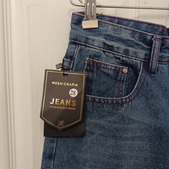 Ween Charm Slim Fit Jeans NWT Men's Distressed Size 28 - Picture 2 of 9